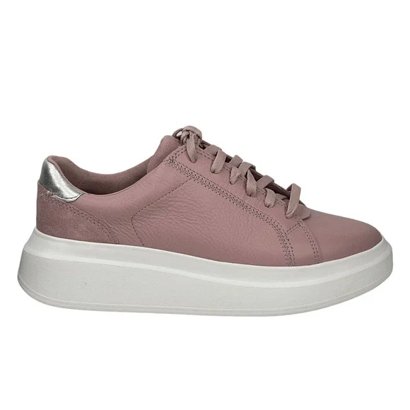 Ugg Womens Scape Trainer 1138810 Pink Leather Lace Up Activewear Sneaker 8 NEW - Picture 1 of 12